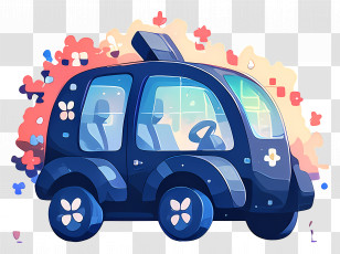Electric Vehicle - Cute Cartoon Car Transparent PNG