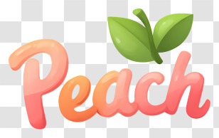 Peach Logo - Peach Glossy Script Logo Transparent PNG