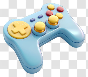 Game Controller - Blue Game Controller With Colorful Buttons Transparent PNG