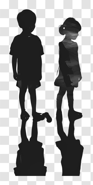 Children Silhouette - Silhouettes Of Children Transparent PNG