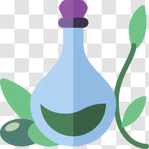 Cooking Oil - Oil Bottle With Olive And Leaf Transparent PNG