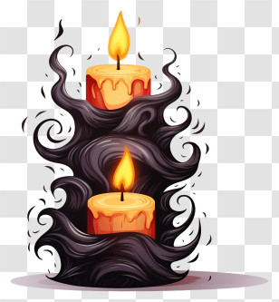 Candles - Mystical Candles With Dark Swirls Transparent PNG