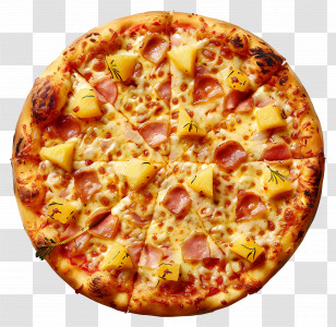 Hawaiian Pizza - Hawaiian Pizza With Pineapple And Ham Transparent PNG