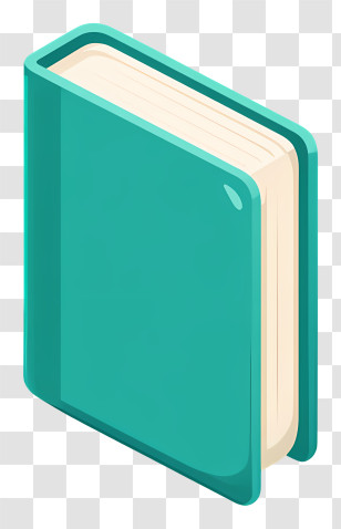 Teal Book Icon - Green Book With Hardcover Transparent PNG