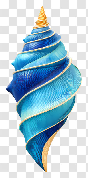 Spiral Seashell - Blue Spiral Shell Illustration Transparent PNG