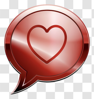 Cartoon - Red Heart Inside Speech Bubble Symbol Transparent PNG