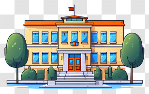 School Building - School Building Cartoon Transparent PNG