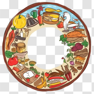 World Food Day
 - Diverse Food Circle Illustration Transparent PNG