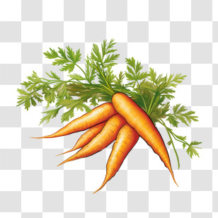 Carrot - Bunch Of Fresh Carrots With Green Leaves Transparent PNG