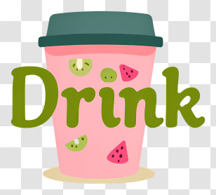 Drink Logo - Pink Fruit Drink Cup Transparent PNG