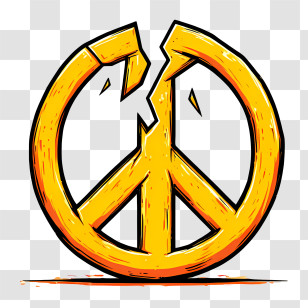 Broken Peace Sign - Broken Peace Symbol Illustration Transparent PNG