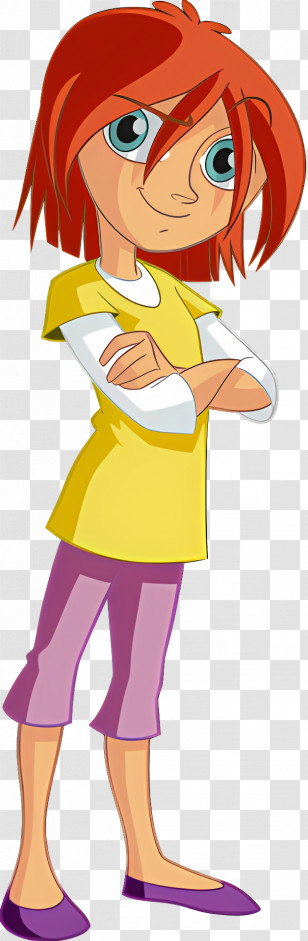 Cartoon Character - Cartoon Red-Haired Girl Illustration Transparent PNG