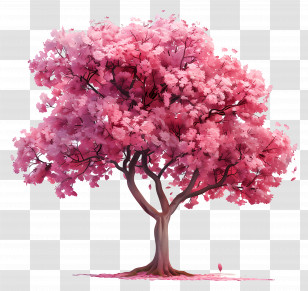 Cherry Blossom Tree - Beautiful Pink Cherry Blossom Tree Transparent PNG