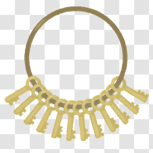 Icon - Gold Key Ring With Multiple Keys Transparent PNG