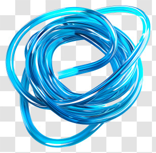 Electric Cord - Tangled Glossy Blue Tube Transparent PNG