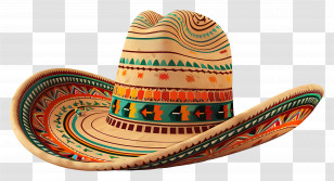 Mexican Style - Patterned Mexican Sombrero Transparent PNG