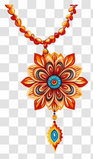 Rakhi - Colorful Artistic Necklace Transparent PNG