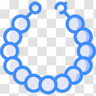 Pearl Necklace - Blue Bead Necklace Illustration Transparent PNG