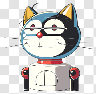 Cat Robot - Black And White Robot Cat Transparent PNG