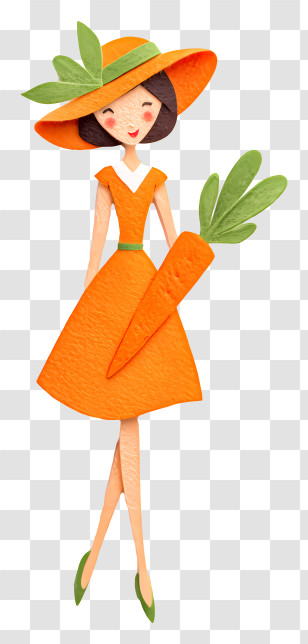 Woman With Carrot - Stylish Woman Holding Giant Carrot Transparent PNG