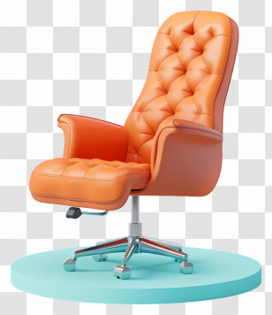 Office Chair - Orange Executive Swivel Chair Transparent PNG