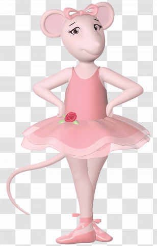 Angelina Ballerina - Dancing Ballet Mouse In Pink Tutu Transparent PNG