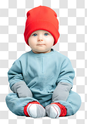 Baby Boy - Baby In Red Hat Transparent PNG