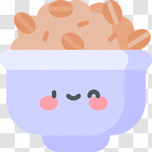 Oats - Cute Cereal Bowl With A Face Transparent PNG