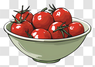 Cherry Tomato - Bowl Of Cherry Tomatoes Illustration Transparent PNG