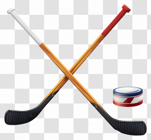 Hockey Stick - Crossed Hockey Sticks And Puck Illustration Transparent PNG