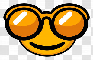 Sunglasses Emoji - Smiling Emoji With Orange Glasses Transparent PNG