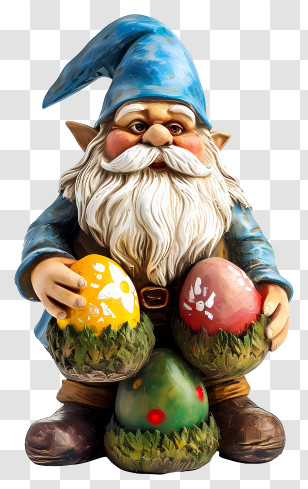 Easter Day Gnome - Easter Gnome Holding Festive Eggs Transparent PNG