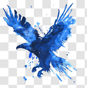 Watercolor Eagle - Blue Watercolor Bird In Artistic Expression Transparent PNG