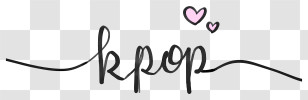 Kpop - Kpop Text With Hearts Transparent PNG