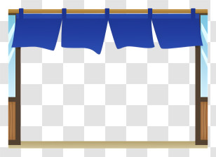 Frame - Shop Window With Blue Fabric Curtains Transparent PNG
