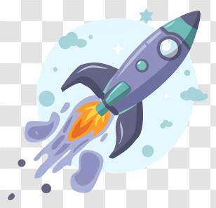 Cartoon - Cartoon Rocket Launching In Space Transparent PNG