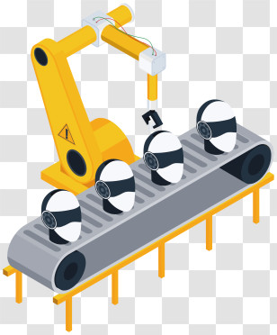 Factory Assembly Line - Robot Assembly Line Transparent PNG