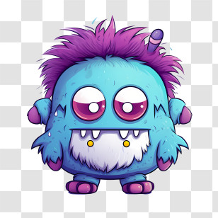 Monster - Cute Blue Monster Cartoon Transparent PNG