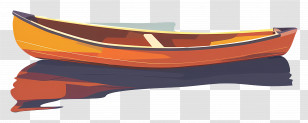 Canoe - Traditional Wooden Canoe On Calm Water Transparent PNG