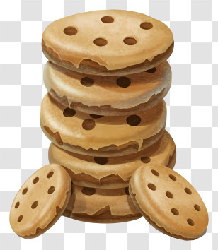 Chocolate Chip Cookies - Delicious Stack Of Chocolate Cookies Illustration Transparent PNG