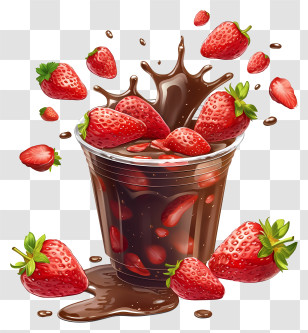 Chocolate Milk - Strawberries With Chocolate Transparent PNG