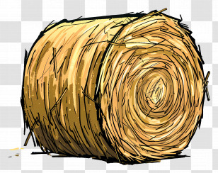 Hay Bale - Rustic Hay Bale Illustration Transparent PNG