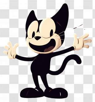 Felix The Cat - Black Cartoon Cat Character Transparent PNG