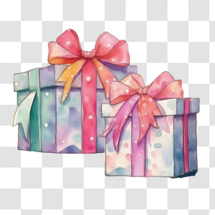 Christmas Gift Box
 - Colorful Gift Boxes With Ribbons Transparent PNG