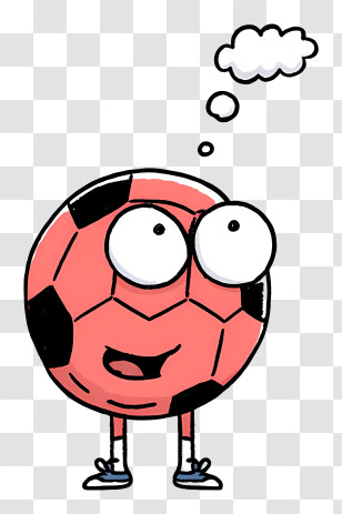 Cartoon Soccer - Funny Cartoon Soccer Ball Character Transparent PNG