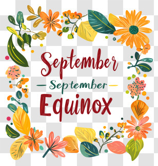 September Equinox - September Equinox With Autumn Leaves Transparent PNG