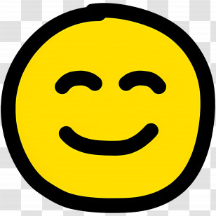 Smile Emoji - Yellow Smiling Emoji With A Blush Design Transparent PNG