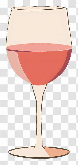 Wine Glass - Glass Of Rose Wine In Elegant Style Transparent PNG