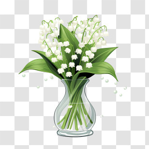 Lily Of The Valley - Lily Of The Valley In A Glass Vase Illustration Transparent PNG