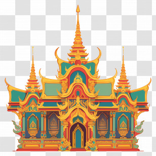 Asian Temple - Ornate Traditional Temple Building Transparent PNG